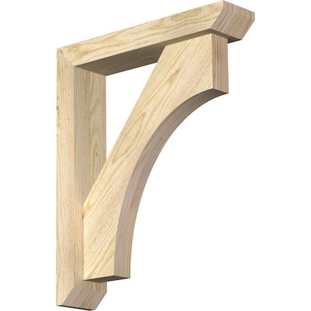 Ekena Millwork Westlake Slat Rough Sawn Bracket w/ Offset Brace, Douglas Fir, 4"W x 18"D x 22"H BKT0402X18X22WTL06RDF